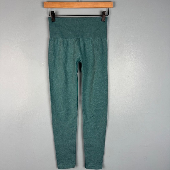 NVGTN Women's Small Teal Seamless Contour Leggings High Waisted Activewear Nylon - Picture 2 of 7